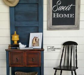 hall tree or entryway table, painted furniture, repurposing upcycling