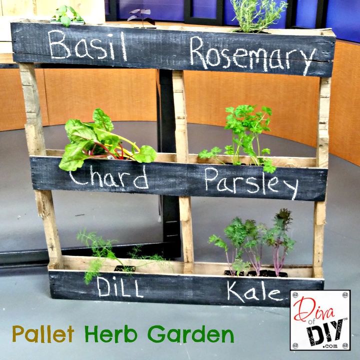 a inexpensive herb and flower garden in a pallet, container gardening, gardening, pallet, repurposing upcycling