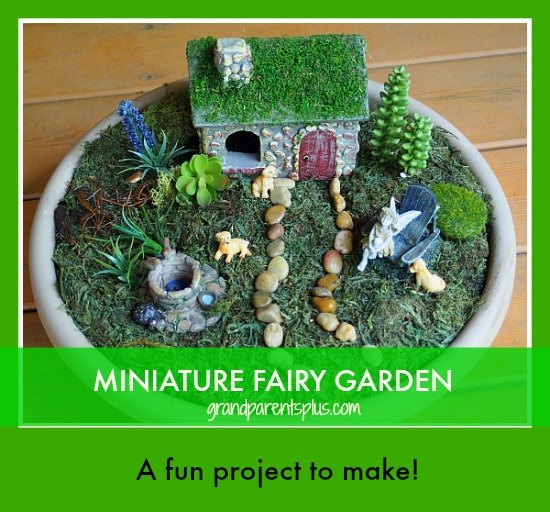 miniature fairy garden in a planter, container gardening, crafts, gardening