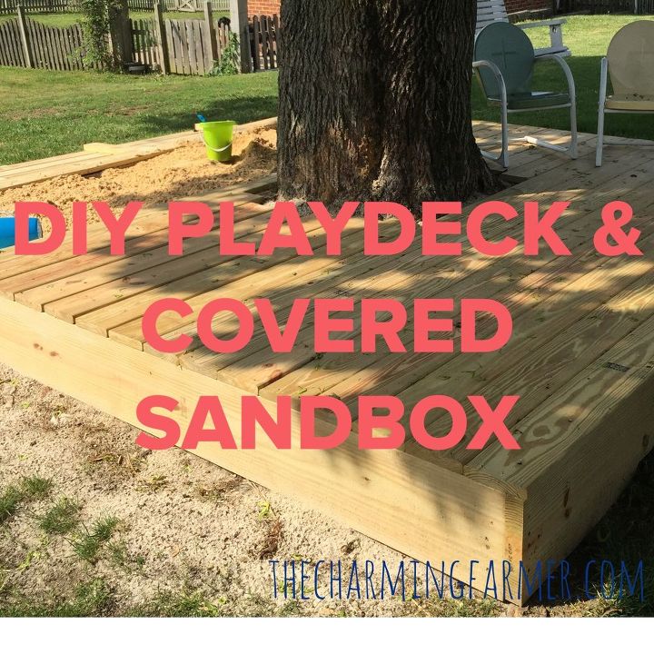 covered sandbox playdeck, decks, diy, outdoor living, woodworking projects