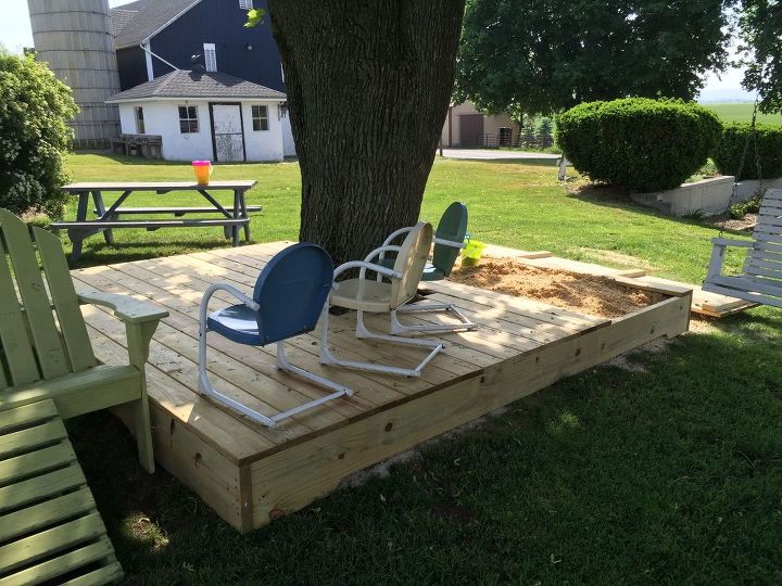 covered sandbox playdeck, decks, diy, outdoor living, woodworking projects