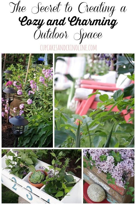the secret to creating a cozy and charming outdoor space, flowers, gardening, landscape, outdoor furniture, outdoor living