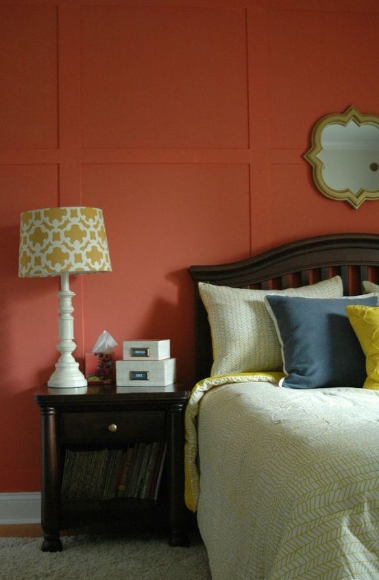 navy coral and yellow girls bedroom makeover, bedroom ideas, paint colors, painting, wall decor