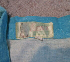how do i remove old stains from vintage hand painted fabric, Tag doesn t give fabric content