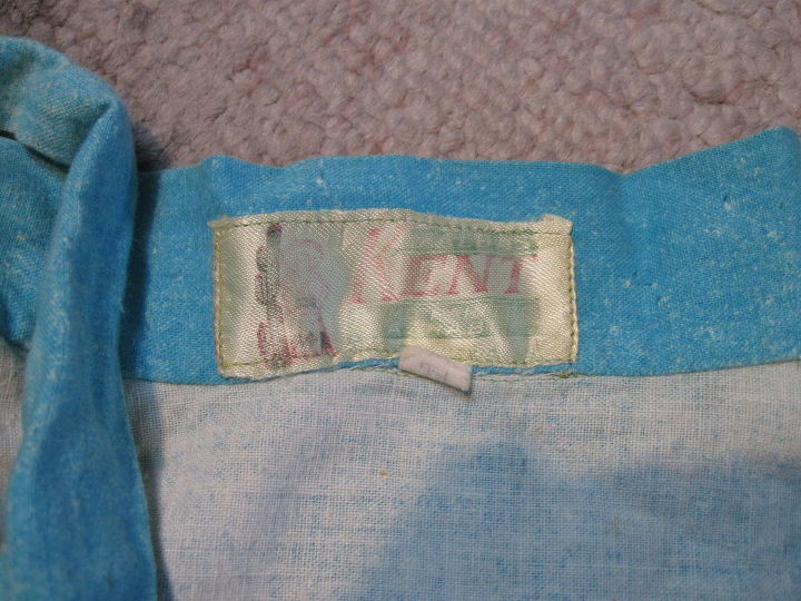 how do i remove old stains from vintage hand painted fabric, Tag doesn t give fabric content