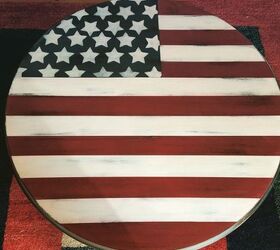 american flag coffee table diy makeover, chalk paint, outdoor furniture, painted furniture, patriotic decor ideas, porches