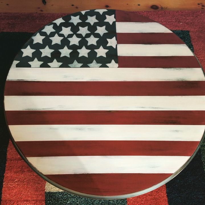 reforma de mesa de caf com bandeira americana diy
