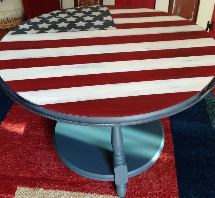 mesa de caf con bandera americana diy makeover