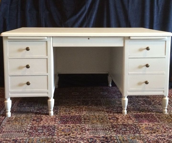 classic desk makeover, painted furniture