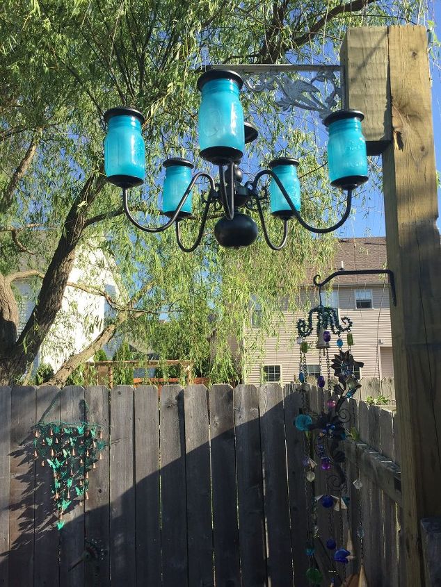 How To Make An Outdoor Solar Chandelier Hometalk How To Make An Outdoor Solar Chandelier Lighting Mason Jars