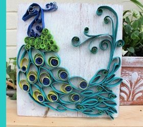 paper towel roll art into bohemian rustic peacock, crafts, how to, repurposing upcycling, wall decor