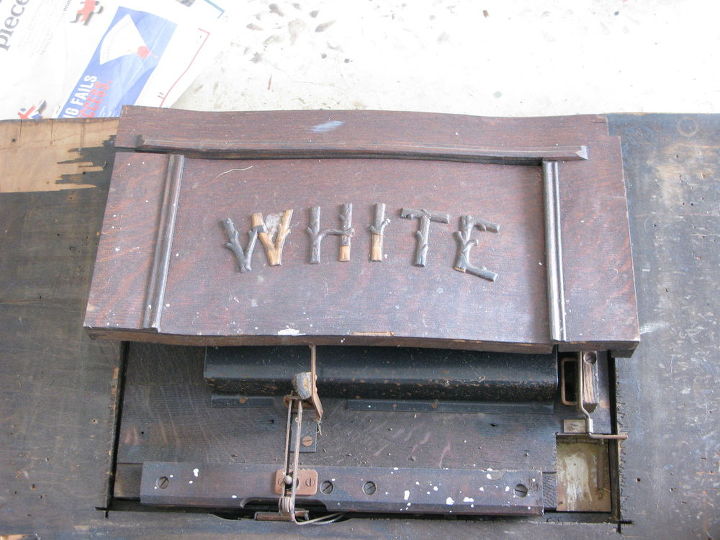 gabinete de costura de rastra whites de 1905 renovado en lino francs ascp