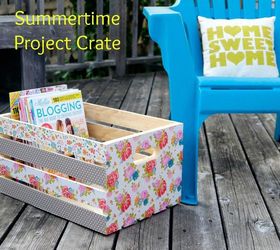 repurposed crate to magazine storage, crafts, decoupage, repurposing upcycling