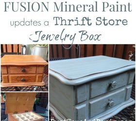 using fusion mineral paint to update a thrift store jewelry box, crafts, how to