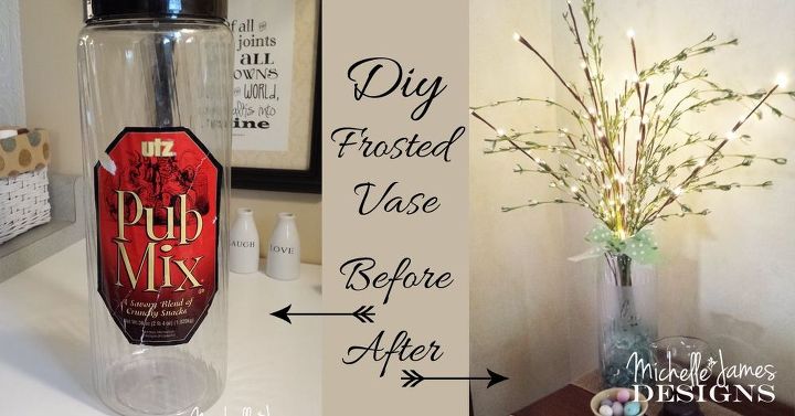 frosted vase from a snack container, crafts, how to, repurposing upcycling