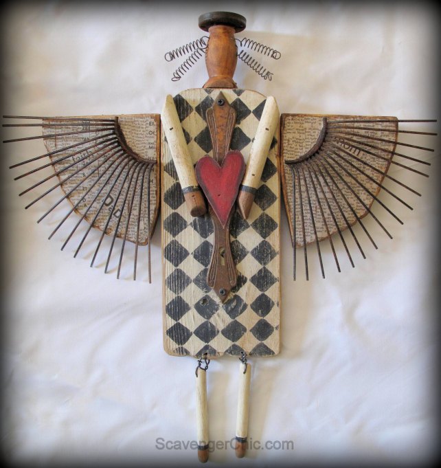 primitive junk angel diy, crafts, how to, repurposing upcycling