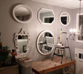 bland split foyer entry to wow wall of thrift store mirrors, Work in Progress