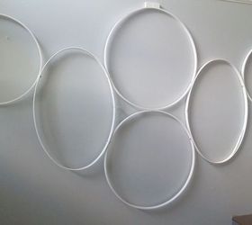 bland split foyer entry to wow wall of thrift store mirrors, Quilting Hoops