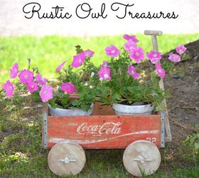 vintage coke crate wagon, container gardening, flowers, gardening, repurposing upcycling