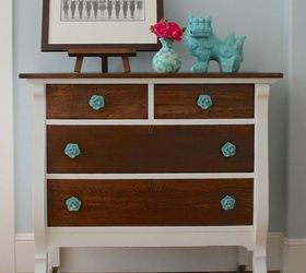 two tone vintage rose dresser, painted furniture