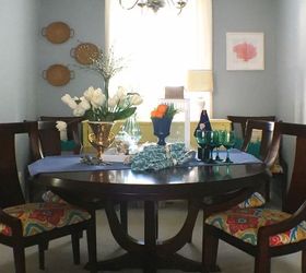 colorful coastal cottage dining room reveal, dining room ideas, painting, wall decor