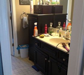 outdated bathroom gets a budget update, bathroom ideas, repurposing upcycling, small bathroom ideas