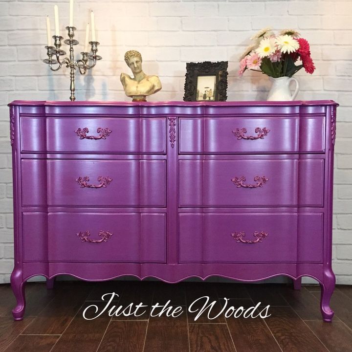 glam french provincial dresser, painted furniture