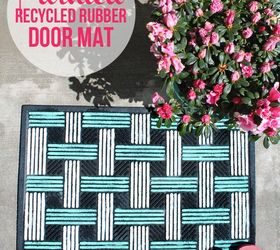 recycled rubber door mat makeover, doors, painting, porches
