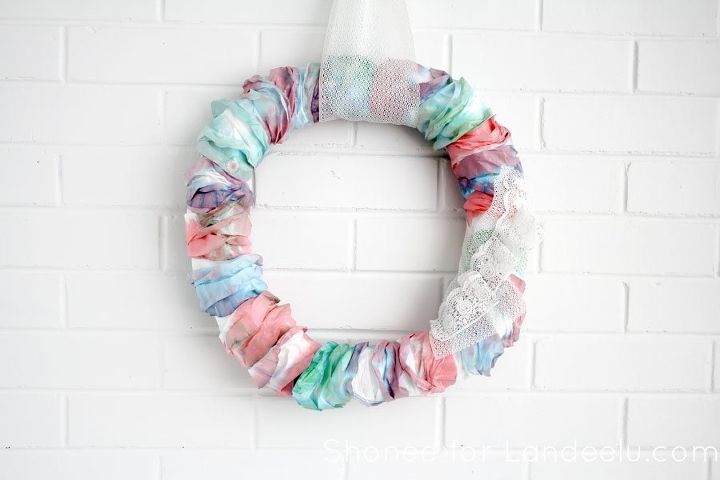 diy watercolor wreath using repurposed coffee filters, crafts, how to, repurposing upcycling, wreaths