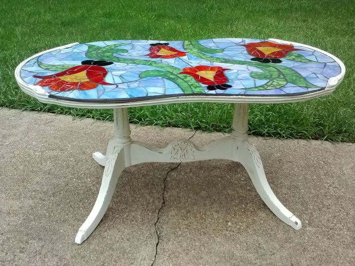 transforming a coffee table to mosaic art, crafts, painted furniture