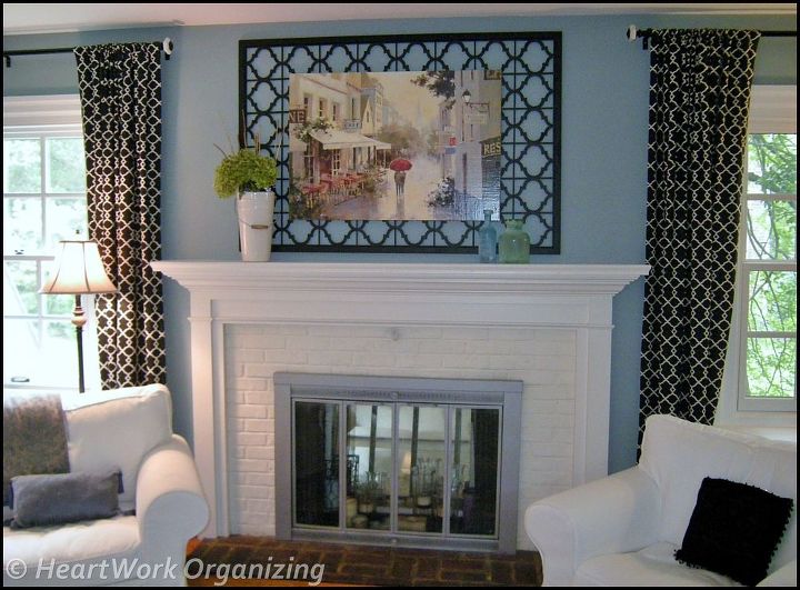 decorating a mantle with a non traditional frame, fireplaces mantels, repurposing upcycling, wall decor