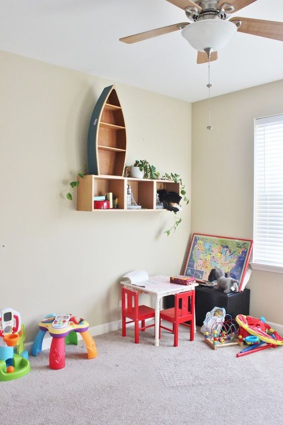 camp theme playroom makeover, entertainment rec rooms, organizing, storage ideas, wall decor