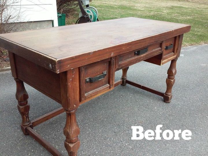 upcycled old desk, painted furniture, repurposing upcycling