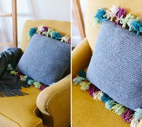 anthropologie inspired tassel pillow, crafts, how to, reupholster