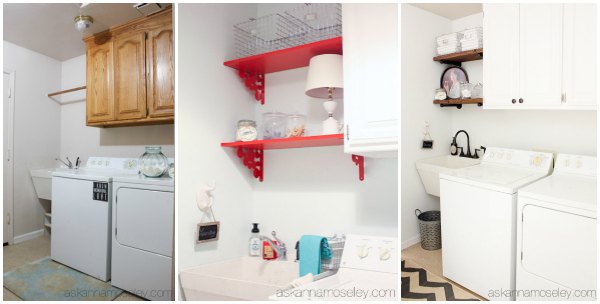 laundry room makeover reveal, laundry rooms, shelving ideas