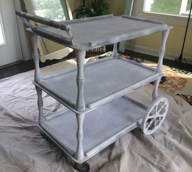 repurposed vintage tea cart makeover, bathroom ideas, chalk paint, painted furniture, repurposing upcycling