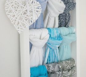 step by step diy scarf storage, organizing, repurposing upcycling, storage ideas