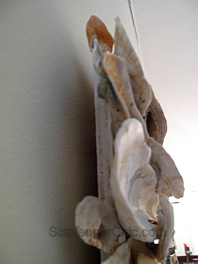 diy oyster shell mirror, crafts, home decor, how to, repurposing upcycling