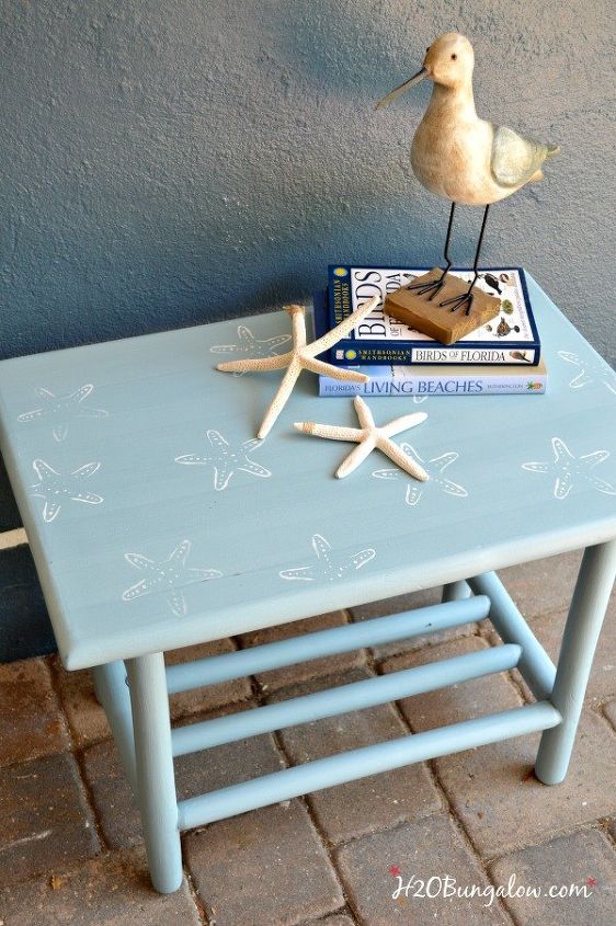 beachy starfish small table, painted furniture