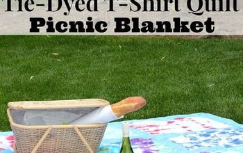 Colcha de picnic con camisetas teñidas