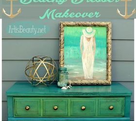 Tide Pool Green Beachy Dresser Makeover #ShowYourGreen