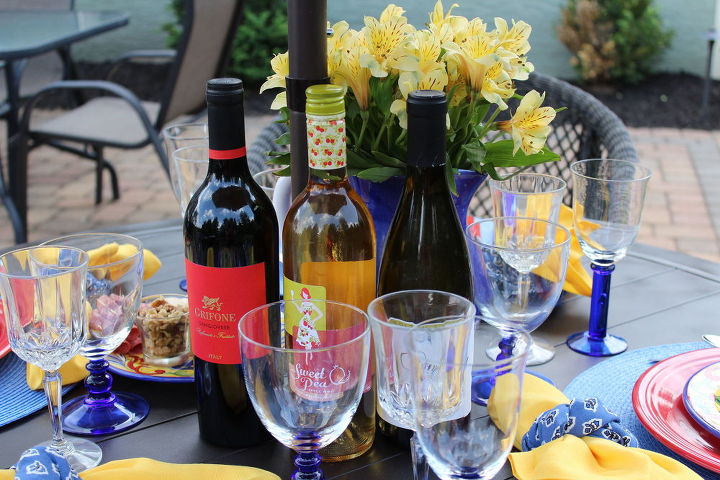wine tasting alfresco tablescape, outdoor living