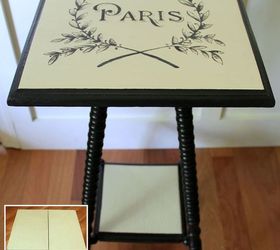 paris side table makeover, painted furniture