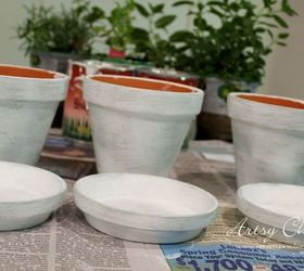 diy hang tags and painted clay pots for herbs, container gardening, crafts, gardening, how to