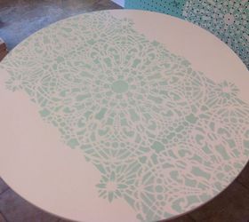 a little ikea table gets a big makeover ces stephanie s lace allover, chalk paint, painted furniture