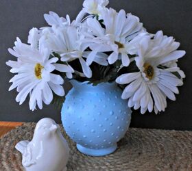 DIY Blue Hobnail Glass Vase