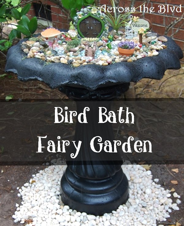 repurposed bird bath to fairy garden, container gardening, gardening, outdoor living, repurposing upcycling