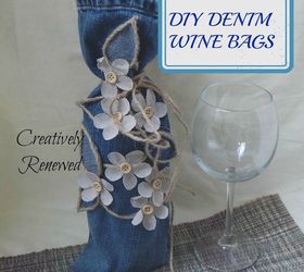 diy denim wine bag, crafts, how to, repurposing upcycling