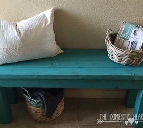 diy turquoise entry bench, diy, outdoor furniture, painted furniture, woodworking projects