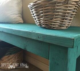 diy turquoise entry bench, diy, outdoor furniture, painted furniture, woodworking projects